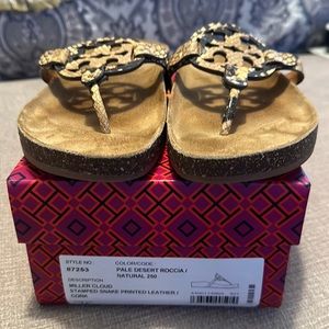 Pre-loved Tory Burch  Snake Print Miller Cloud - pale desert roccia natural 7.5
